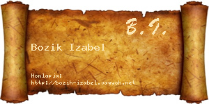 Bozik Izabel névjegykártya